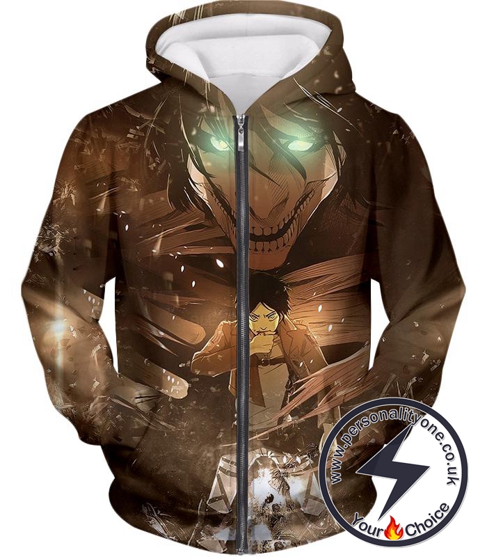 Attack on Titan Eren Yeager The Titan Dark Zip Up Hoodie